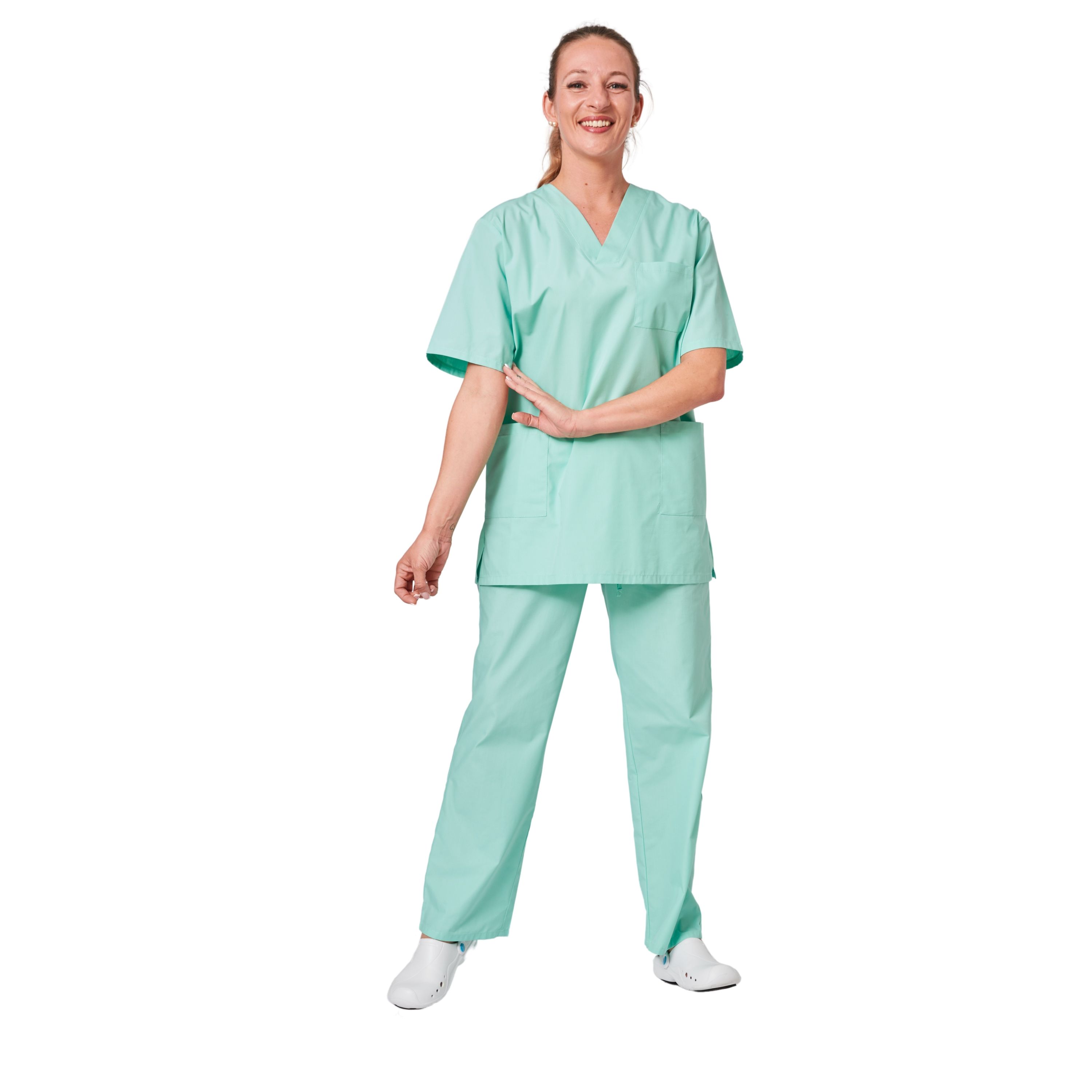 Tenue infirmiere vert nil blouse medical et pantalon de travail