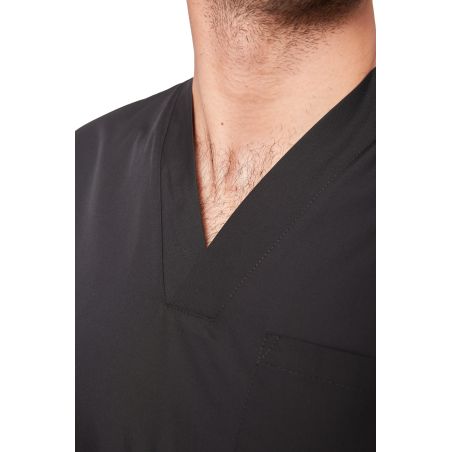 Uniforme de travail medical blouse noire et pantalon de travail noire Medical Clinique estheticienne SPA