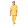 Ensemble médical unisexe jaune poussin – tunique col V et pantalon – vue 2