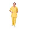 Ensemble médical unisexe jaune poussin – tunique col V et pantalon – vue 3
