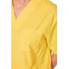 Ensemble médical unisexe jaune poussin – tunique col V et pantalon – vue 4