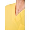 Ensemble médical unisexe jaune poussin – tunique col V et pantalon – vue 7