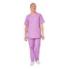 Ensemble médical unisexe lilas – tunique col V et pantalon – vue 2
