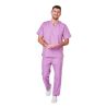 Ensemble médical unisexe lilas – tunique col V et pantalon – vue 5