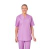 Ensemble médical unisexe lilas – tunique col V et pantalon – vue 7