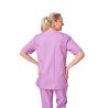 Ensemble médical unisexe lilas – tunique col V et pantalon – vue 8