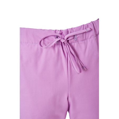 Ensemble médical unisexe lilas – tunique col V et pantalon – vue 10