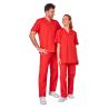 Ensemble de travail medical Blouse medical et pantalon taille elastique Rouge 