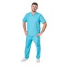 Ensemble médical unisexe turquoise – tunique col V et pantalon – vue 5