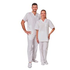 Tenue de travail medical Uniforme Hopital Blanc Tunique et pantalon