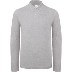 Polo homme manches longues heather grey