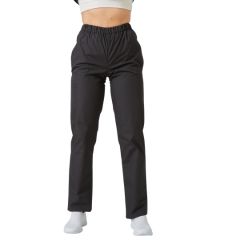 Pantalon esthétiienne en Poly viscose Noir taille élastiquée