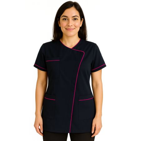 Tunique de travail F'emme Marine Fushia Tissu nouvelle généraiton