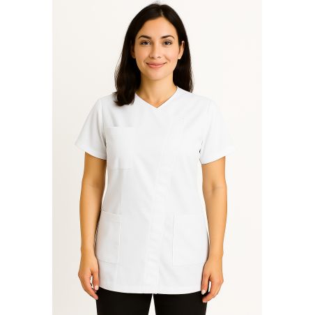 Tunique médicale Blanche tissu nouvelle génération