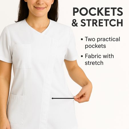 Tunique médicale Blanche tissu nouvelle génération Tunique médicale Blanche tissu nouvelle génération