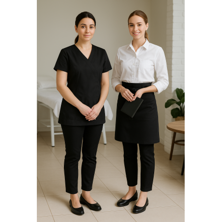 Chaussures ballerines noires professionnelles pour femme – serveuse, hôtesse, esthéticienne