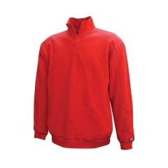 Swet col Zip rouge manches longues à personnaliser