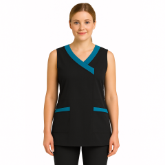 Tablier chasuble Moderne Noir et turquoise