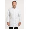 Tunique blanche homme col mao manches longues portée, trois quarts