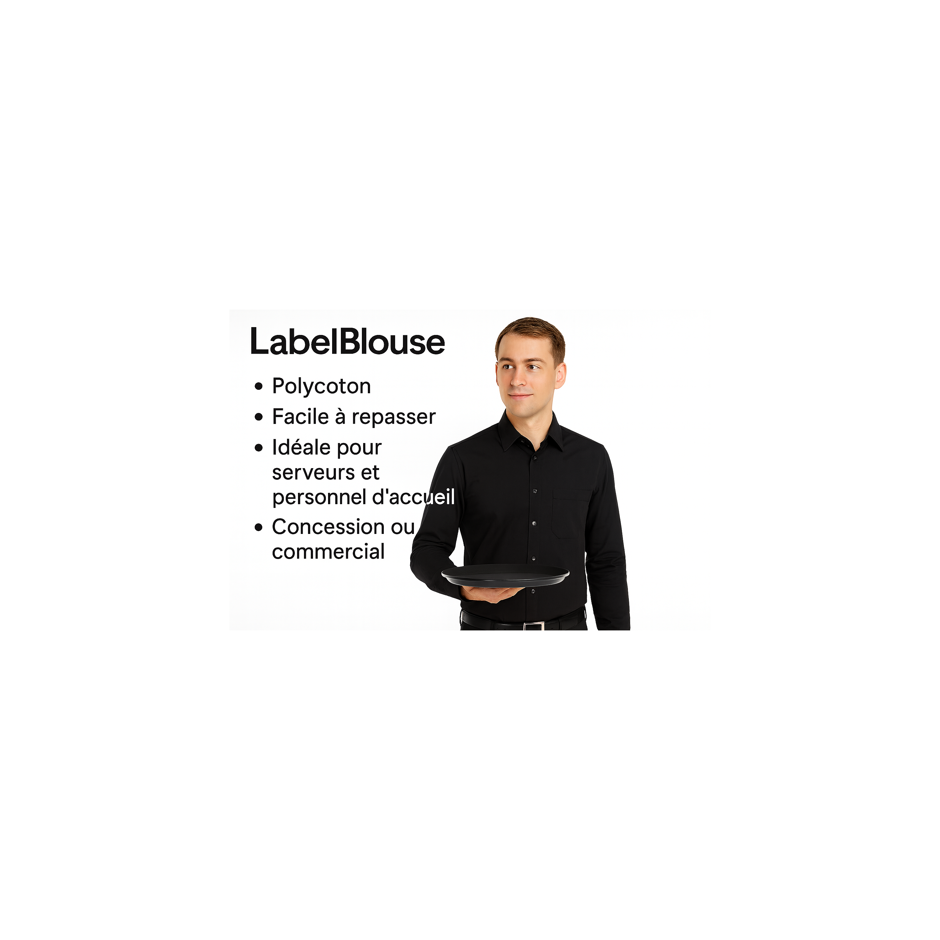 Chemise homme serveur vêtement de travail professionnel CHEMML020