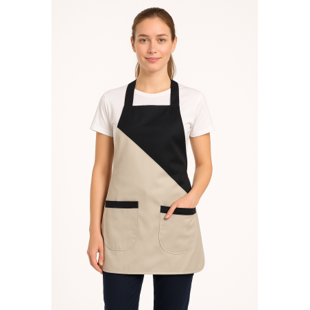 tablier chasuble bicolore avec deux poches pour boulangerie tablier chasuble bicolore avec deux poches pour boulangerie