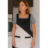 mannequin portant tablier professionnel noir et beige avec poches mannequin portant tablier professionnel noir et beige avec poches