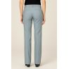 Pantalon de travail femme gris clair – coupe droite, taille mi-haute