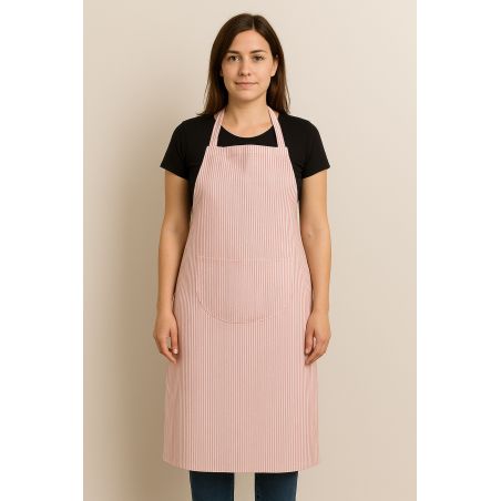 Tablier bavette rayé rouge TU