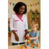 Blouse professionnelle femme manches transformables – Blanc & Fuchsia Blouse professionnelle femme manches transformables – Blanc & Fuchsia