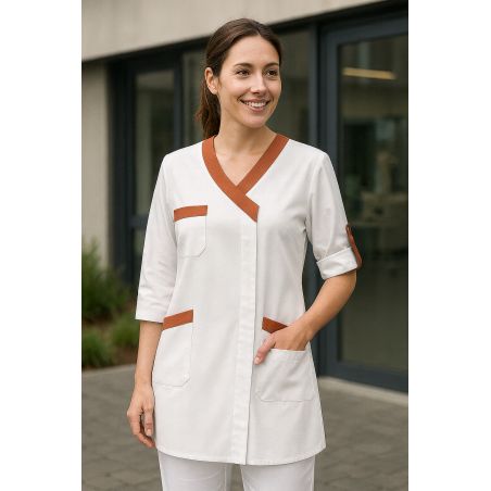 Blouse professionnelle femme – Hauteur 90 cm – 3 poches – Manches transformables