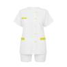 Blouse medicale Blanche et vert lime sur les poches Blouse medicale Blanche et vert lime sur les poches
