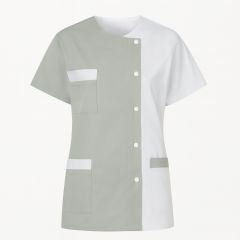 Blouse de travail hauteur Tunique de travail Grise et Blanche Medical Aide à domicile