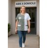 Blouse de travail hauteur Tunique de travail Grise et Blanche Medical Aide à domicile