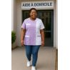 Blouse medicla Blanche et mauve