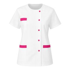 Tunique médical femme Blanche et fushia