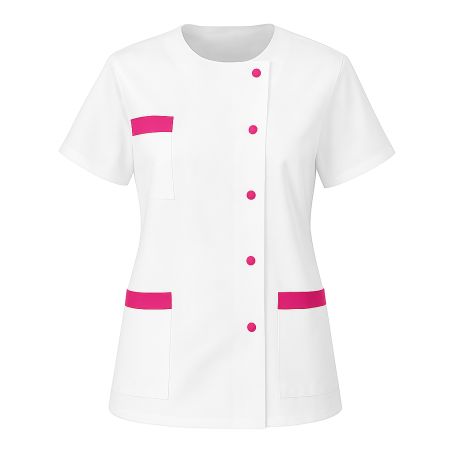 Tunique médical femme Blanche et fushia Tunique médical femme Blanche et fushia