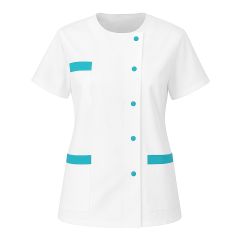 Blouse medicale courte Julia pressions turquoise