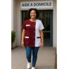 Blouse médicale hauteur Blanche et Bordeaux