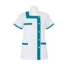 Tunique Médicale col Carré Blanche et Bleu Jade Tunique Médicale col Carré Blanche et Bleu Jade