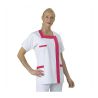 Tunique médicale col caré Blanche et fushia