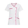 Blouse medicale col asymetrique finition fushia Blouse medicale col asymetrique finition fushia