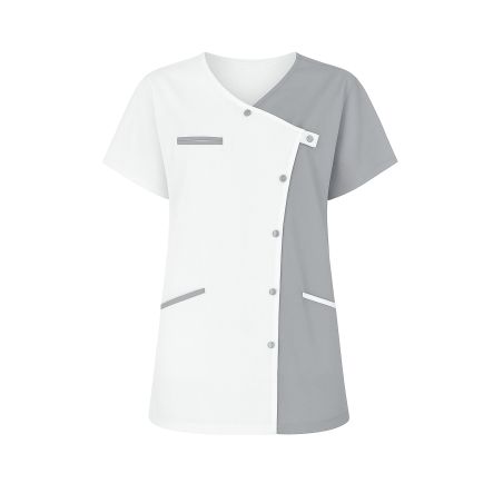 Blouse infirmiere gris fermture decalle bi couleur moderne Blouse infirmiere gris fermture decalle bi couleur moderne