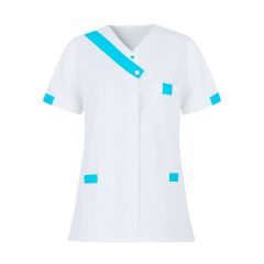 Tunique médicale Blanche et Bleue