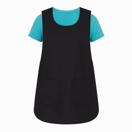 Tablier Noir forme chasuble fermeture par pressions réglables