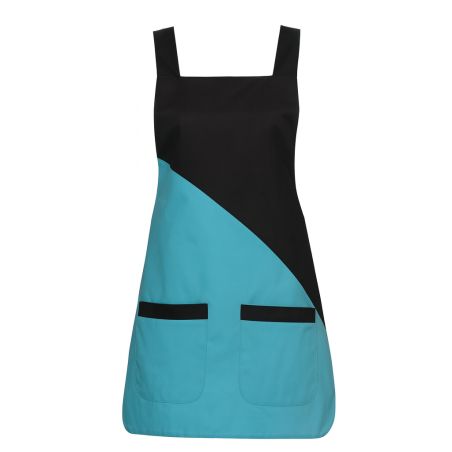 Chasuble blouse bi couleur Turquoise et noir