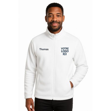 Veste Micropolaire Blanche zippée à Broder Homme Femme Veste Micropolaire Blanche zippée à Broder Homme Femme