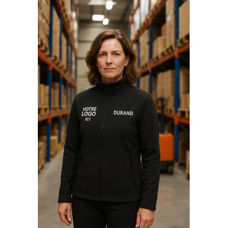 Veste polaire femme Noire Industrie Medicale Logistique a broder
