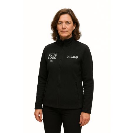 Veste polaire femme Noire Industrie Medicale Logistique a broder