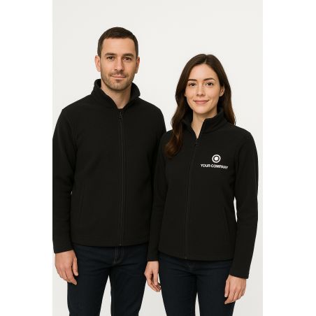 Veste polaire Noire Mixte Homme Femme Broderie