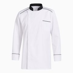 Veste chef cuisinier Blanche respirante Finition Noire